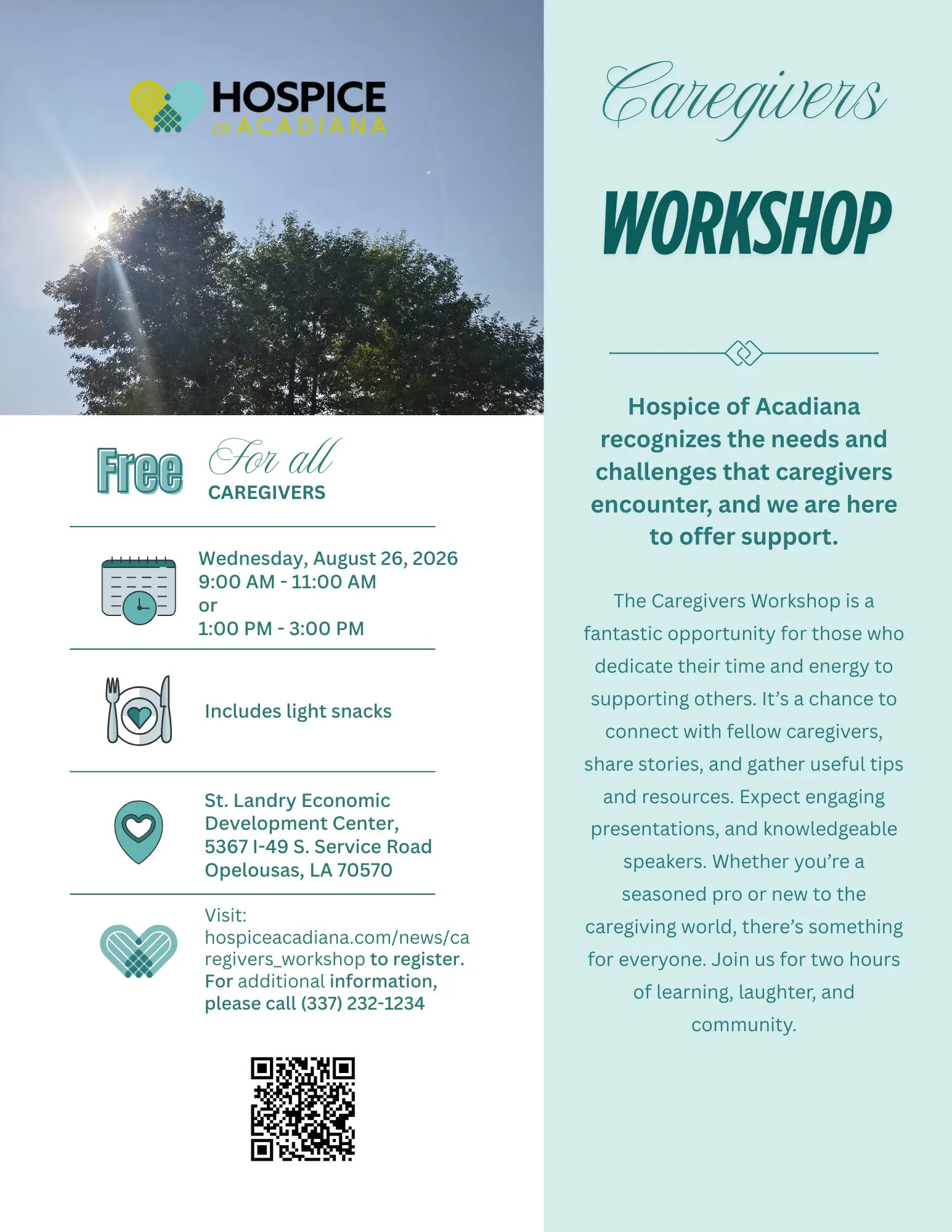 Caregivers’ August 26 2026 Workshop